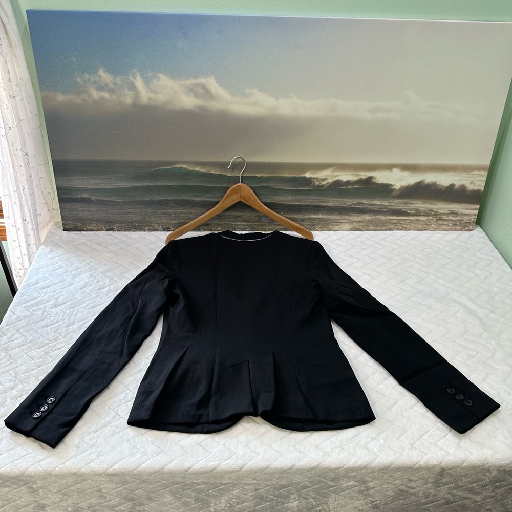 Euc $48 Merona Target Suit Coat Jacket Blazer Career Black Pockets Black 2 XS - Picture 7 of 10